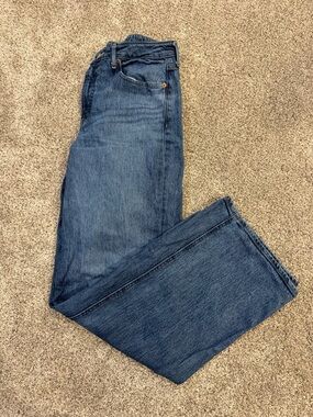 Old Navy High-Rise Wide Leg Women's Jeans in Dark Blue Wash